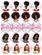 Load image into Gallery viewer, Barbie printable cupcake toppers 2 inch