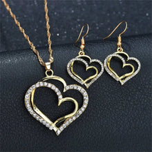 Load image into Gallery viewer, Heart Necklace Earrings Bracelet Jewelry Set