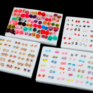 36/18pairs Multicolor Hypoallergenic Stud Earrings Set