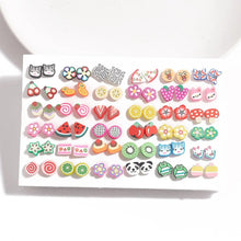 Load image into Gallery viewer, 36/18pairs Multicolor Hypoallergenic Stud Earrings Set