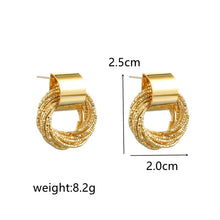 Load image into Gallery viewer, Retro Metal Gold Color Multiple Small Circle Stud Earrings for Women Korean Jewelry Fashion Wedding Party Earrings Jewelry Gift