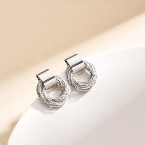 Retro Metal Gold Color Multiple Small Circle Stud Earrings for Women Korean Jewelry Fashion Wedding Party Earrings Jewelry Gift
