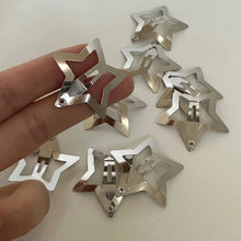 Load image into Gallery viewer, 2/100pcs Silver Star Hair Clips for Girls