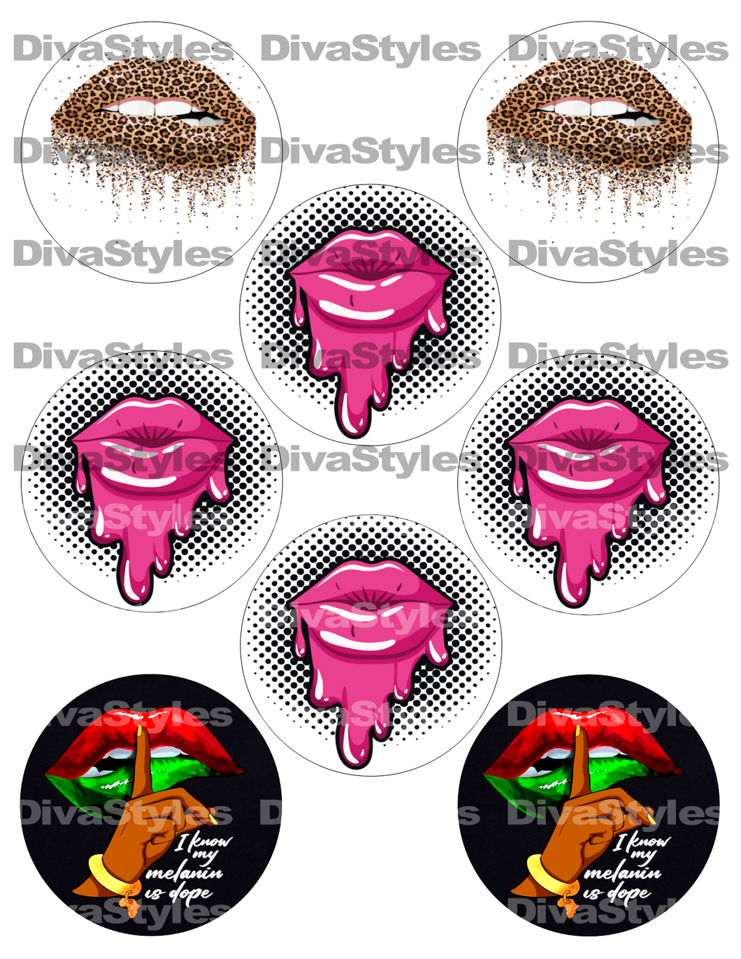 LIPS 3 inch PRINTABLE SHEET DOWNLOAD ONLY