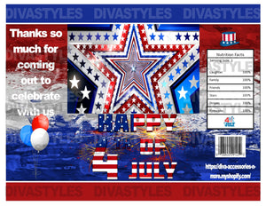 4th of July themed printable chip bag, DOWNLOAD ONLY - Diva Accessories N More