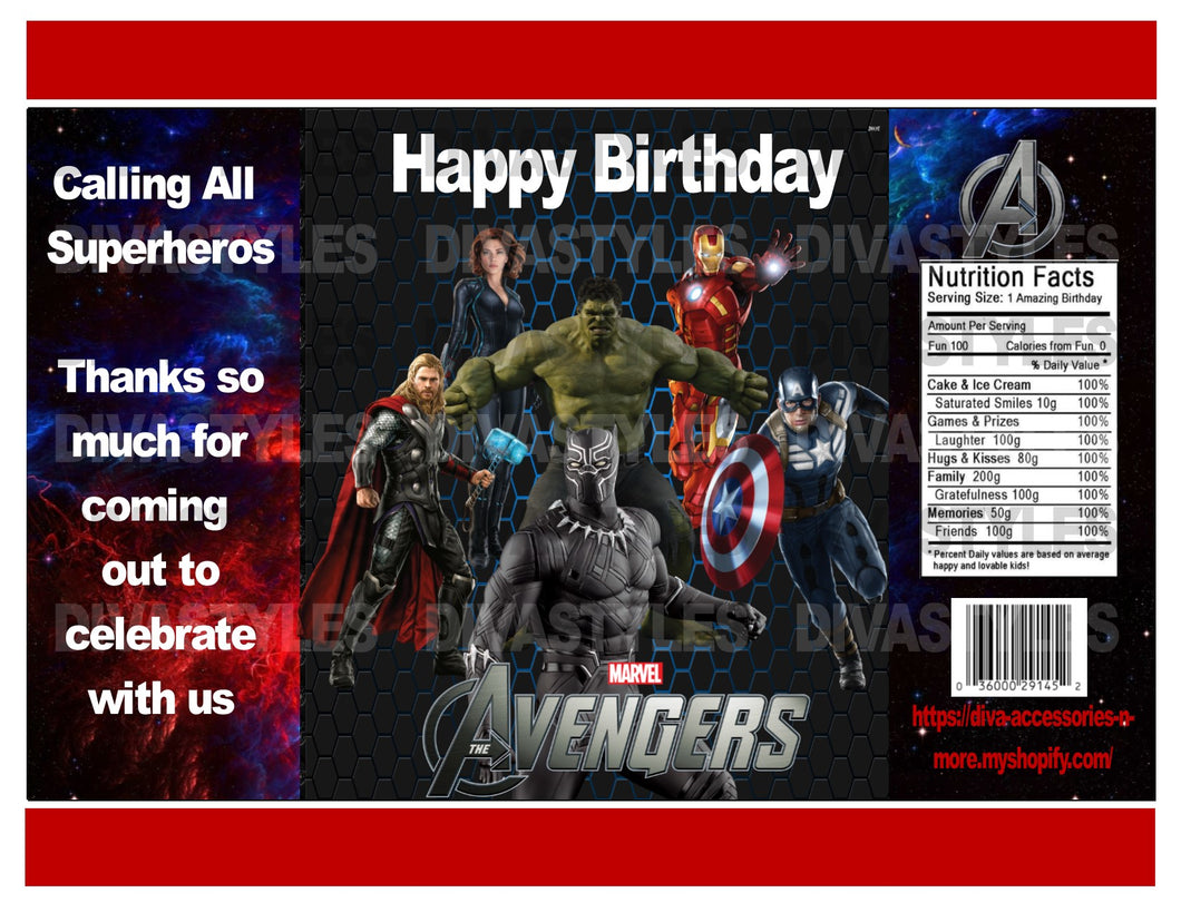 Avengers, Black Panther printable chip bag, DOWNLOAD ONLY - Diva Accessories N More