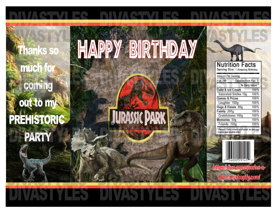 Jurassic Park printable chip bag, DOWNLOAD ONLY - Diva Accessories N More