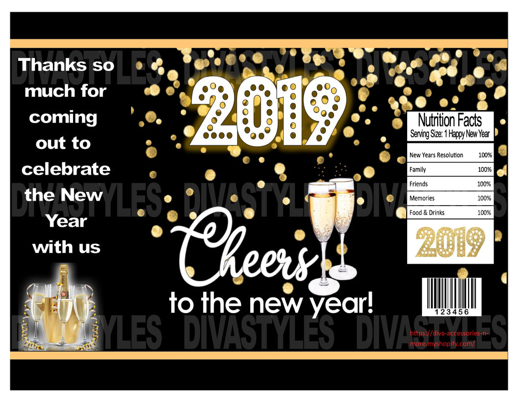 New Year's printable Chip Bag - Diva Accessories N More