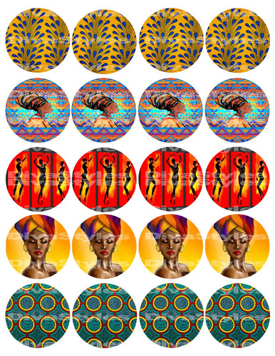 Afrocentric 2 inch PRINTABLE DOWNLOAD ONLY