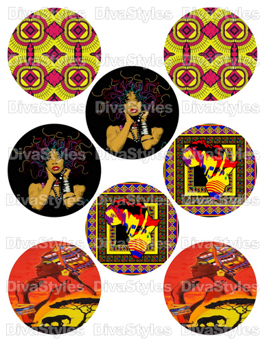 Afrocentric 3 inch PRINTABLE SHEET DOWNLOAD ONLY