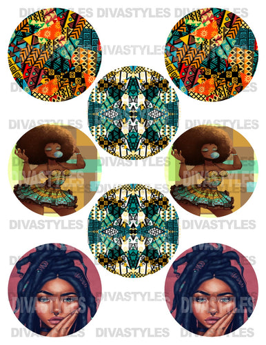 Afrocentric 3 inch PRINTABLE SHEET DOWNLOAD ONLY