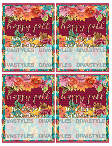 FALL theme printable INVITATION DOWNLOAD ONLY