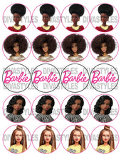 Load image into Gallery viewer, Barbie printable cupcake toppers 2 inch