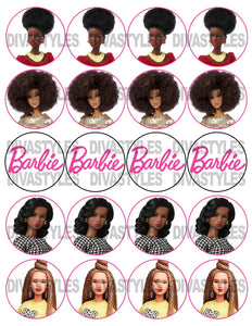 Barbie printable cupcake toppers 2 inch