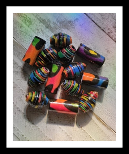 Black Rainbow Paper bead Template PRINTABLE, DOWNLOAD