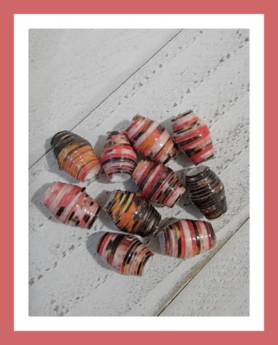 Pink and Brown Paper bead Template PRINTABLE, DOWNLOAD