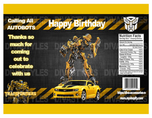 Transformer, Bumblebee printable chip bag, DOWNLOAD ONLY - Diva Accessories N More