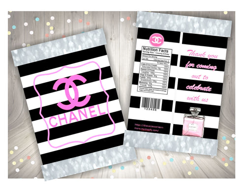 Chanel themed printable chip bag, DOWNLOAD ONLY - Diva Accessories N More