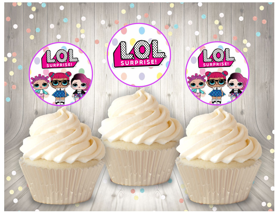 LOL DOLL pink printable cupcake toppers - Diva Accessories N More