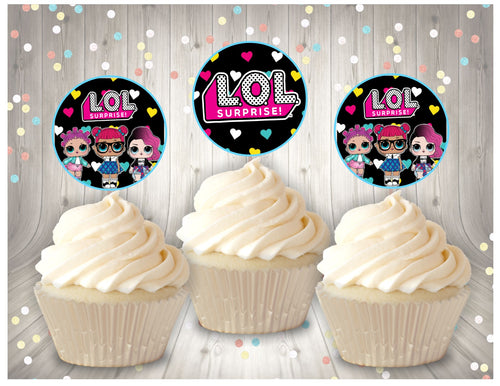 LOL DOLL teal printable cupcake toppers - Diva Accessories N More