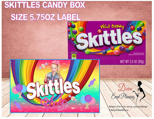 JoJo Siwa themed Candy Box label, 5.75oz, skittles, sour patch, birthday, printable, instant download. - Diva Accessories N More