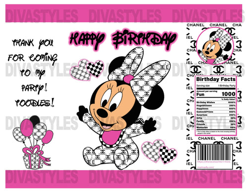 Minnie Fashion printable chip bag, DOWNLOAD ONLY