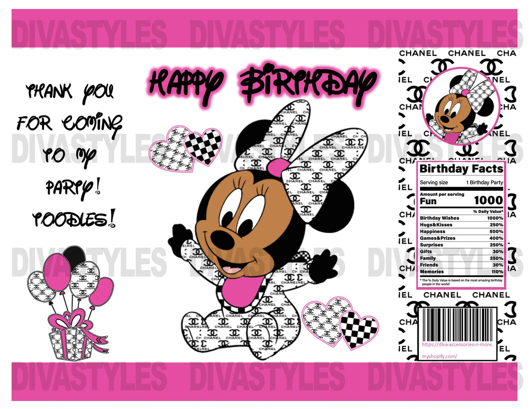 Minnie Fashion printable chip bag, DOWNLOAD ONLY