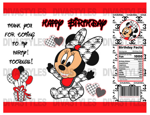 Minnie Fashion printable chip bag, DOWNLOAD ONLY