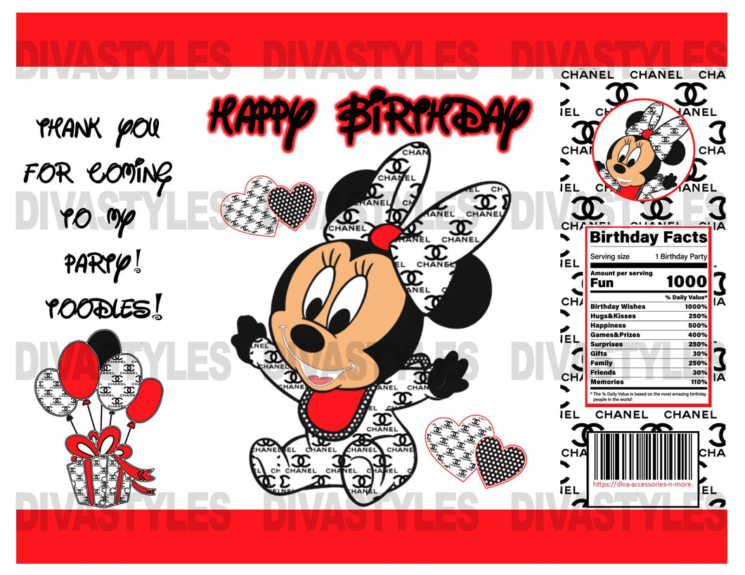 Minnie Fashion printable chip bag, DOWNLOAD ONLY