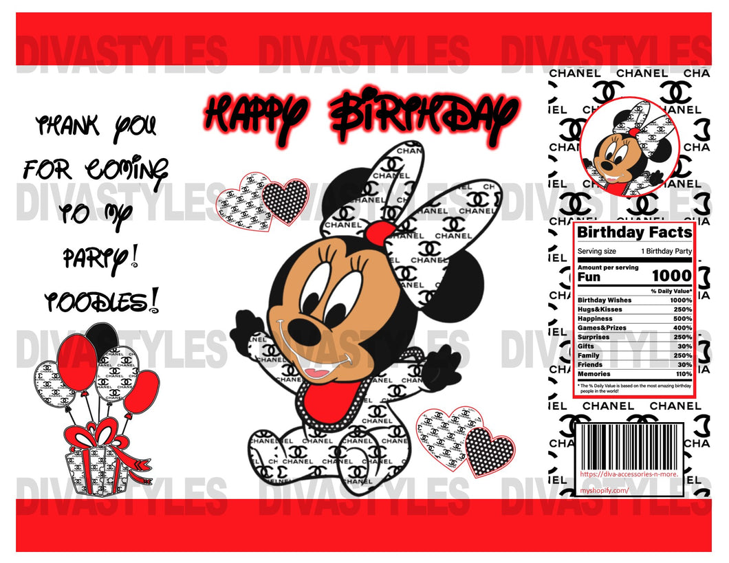 Minnie Fashion printable chip bag, DOWNLOAD ONLY