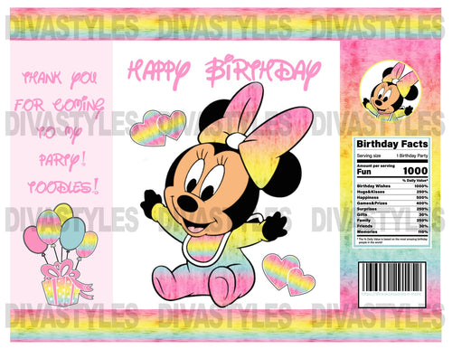 Minnie pastel printable chip bag, DOWNLOAD ONLY