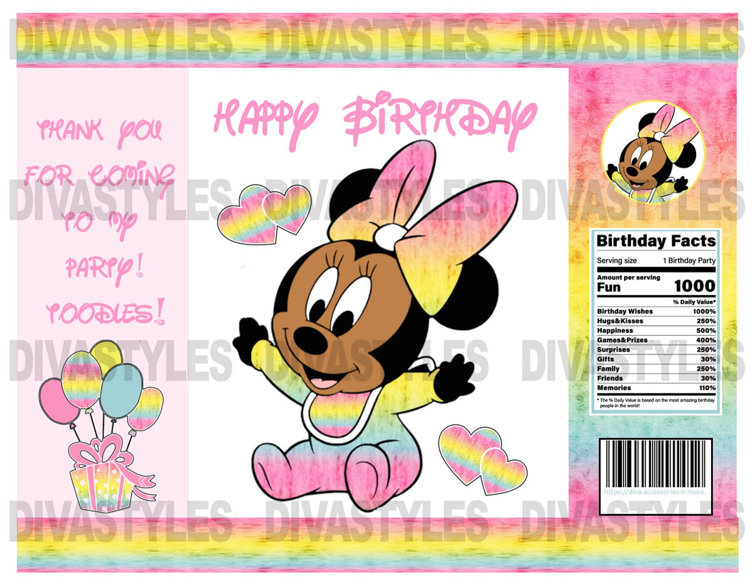 Minnie pastel printable chip bag, DOWNLOAD ONLY