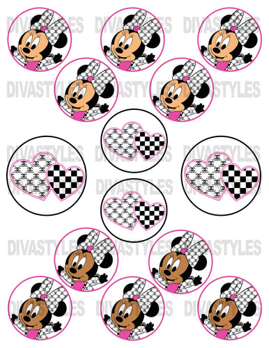2 inch Fashion Minnie PRINTABLE DOWNLOAD ONLY