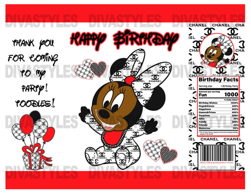 Minnie Fashion printable chip bag, DOWNLOAD ONLY