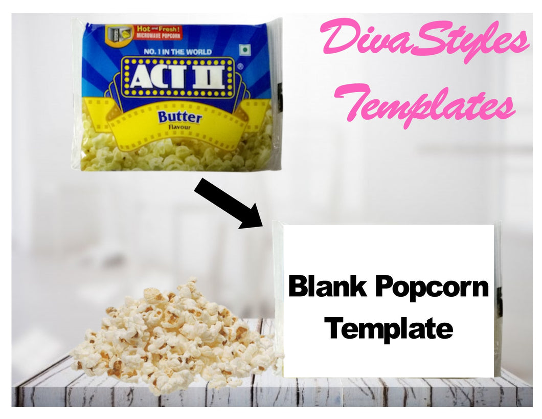 Popcorn Wrapper Template - Diva Accessories N More