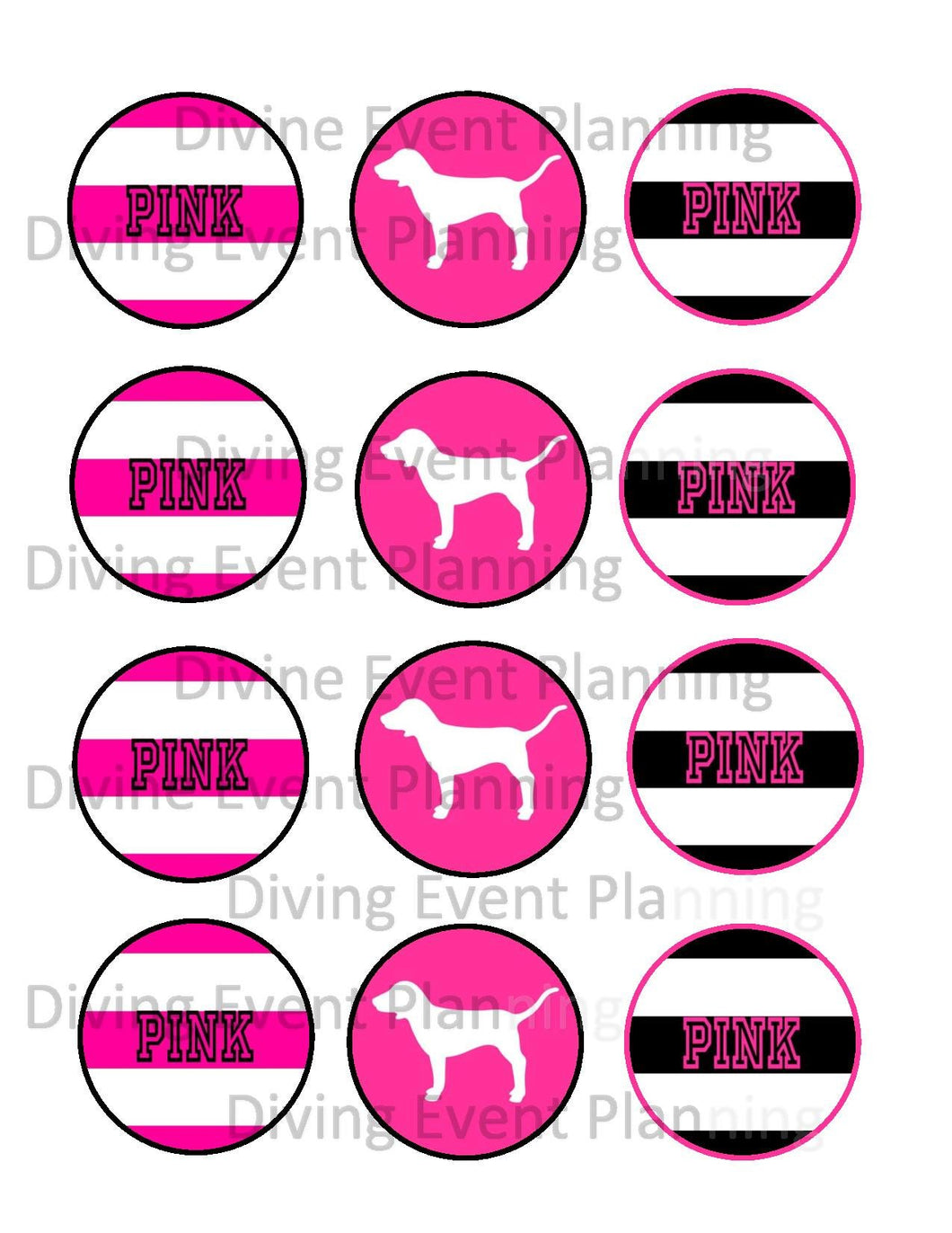 Designer Inspired cupcake toppers, printable - Diva Accessories N More