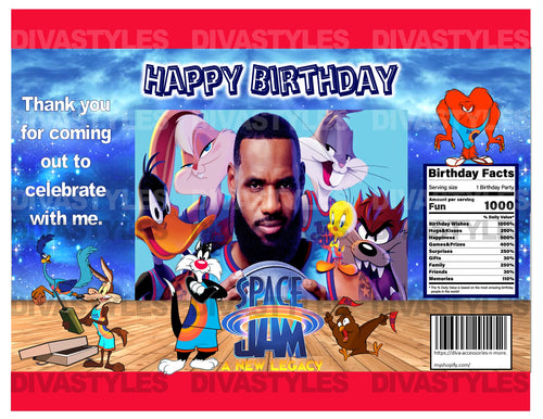 Space Jam printable chip bag, DOWNLOAD ONLY