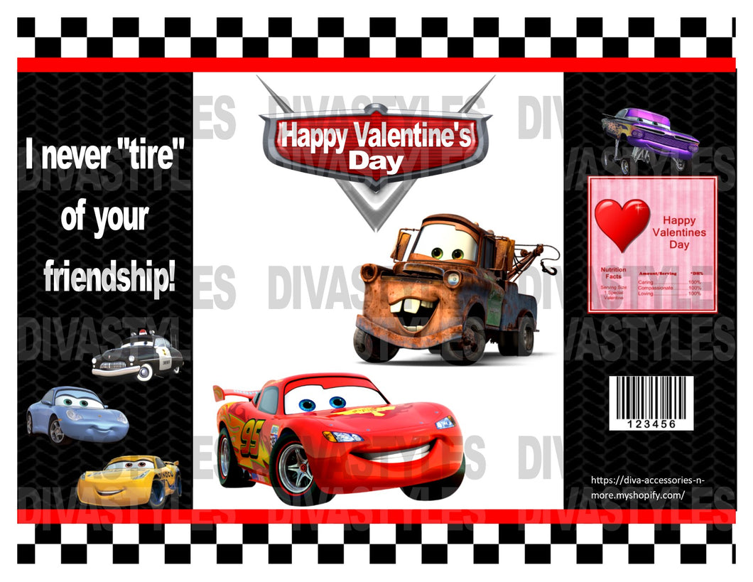 Cars, Lighting McQueen themed printable chip bag, DOWNLOAD ONLY - Diva Accessories N More