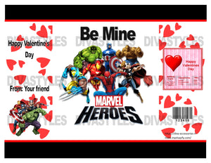 Valentine's Day Marvel themed printable chip bag, DOWNLOAD ONLY - Diva Accessories N More