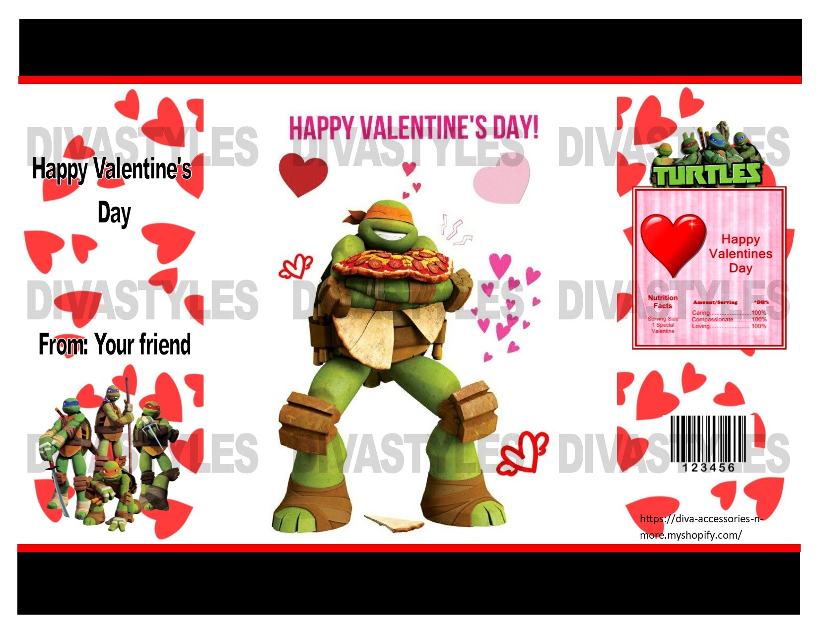 Teenage Ninja Turtles Birthday Chip Bag Digital File Printable