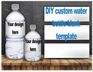 DIY custom water bottle label BLANK TEMPLATE - Diva Accessories N More
